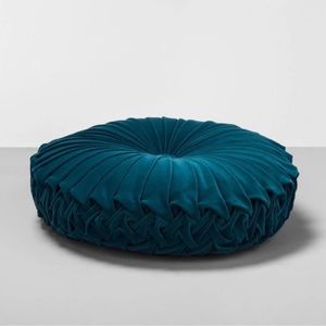Opalhouse Round Velvet Pleated Teal Pillow